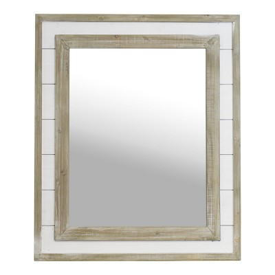VIP Metal 36 in. Brown Mirror with Slat Design Frame