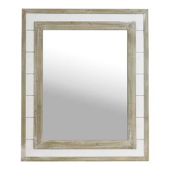 VIP Mirror 36 in. Brown Mirror with Slat Design Frame