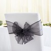 Sparkle and Bash 25 Pack Black Organza Ribbon Chair Bows for Wedding, Baby Shower, Birthday Party Decorations - 2 of 4