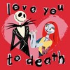Women's The Nightmare Before Christmas Jack and Sally Love You to Death T-Shirt - 2 of 3