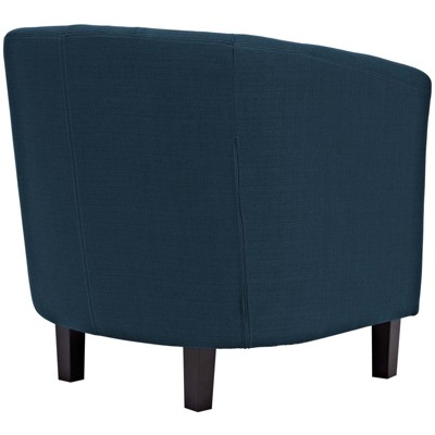 Azure Velvet Barrel Armchair with Manufactured Wood Frame