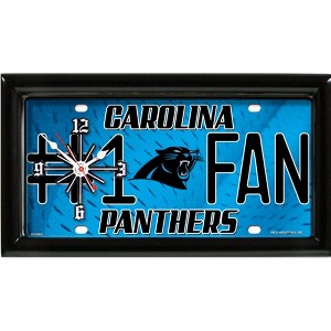 NFL Wall/Desk Analog Clock, #1 Fan with Team Logo - Carolina Panthers - 1 of 2