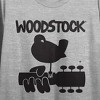 Woodstock Single Color Logo Women's Heather Gray Crop Tee with Short Sleeves and Crew Neck - 2 of 3
