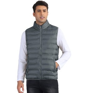 Lars Amadeus Men's Casual Stand Collar Zip Up Sleeveless Winter Vest - 1 of 4