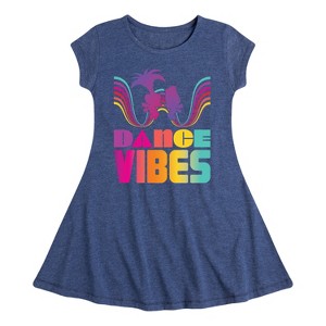 Girls' - Trolls - Dance Vibes Poppy Branch Fit & Flair Cap Sleeve Dress - 1 of 3