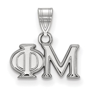 Black Bow Jewelry Sterling Silver Phi Mu Greek Life Small Pendant - 1 of 3