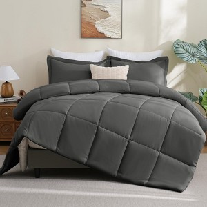 BAGOKIE 2/3 Pieces Comforter Set Box Stitched Bed Set for All Seasons - 1 of 4