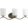 Progress Lighting Inspire 3-Light Wall Light, Brushed Nickel, Etched Glass Shade - 3 of 4