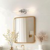 DORESshop 18 in. 2-Light Brushed Nickel Bathroom Sconces with Clear Glass, Bathroom Vanity Light Fixtures, Modern Wall Lights - 2 of 4