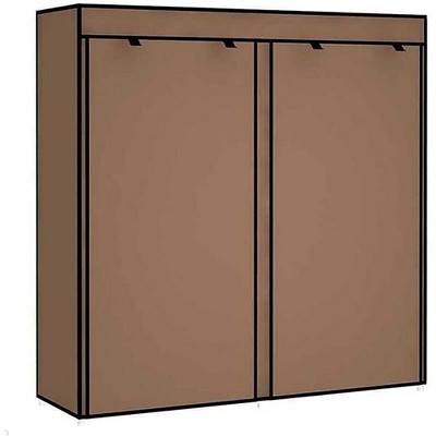 COZONY 9-Tier Double Row Shoe Rack with Dustproof Cover, Freestanding Shoe Storage Cabinet Organizer for Closet Entryway, Brown