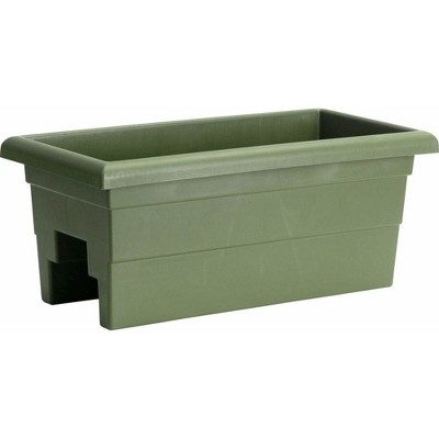 Bloem Classic Rectangular Deck Rail Planter, Sage, 24in