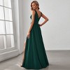 Ever-Pretty V-Neck Empire Waist Floor-Length Evening Dress with High Slit - 3 of 4