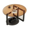 ARTLOGE 80cm Round Amber-Tinted Tempered Glass Table Living Room Center Side Table - 3 of 4