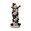 Transpac Dolomite Light Up Stacked Snowmen Decor with Music Multicolored Ceramic Figurines for Christmas Tabletop - 2 of 4