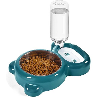 Dog Bowls, Cat Food and Water Bowl Set with Water Dispenser and Stainless Steel Bowl for Cats and Small Dogs