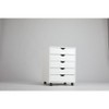 DOMETOUR 5 Drawer Mobile Storage Cabinet Dressers with Wheels for Office Bedroom Home White - 4 of 4