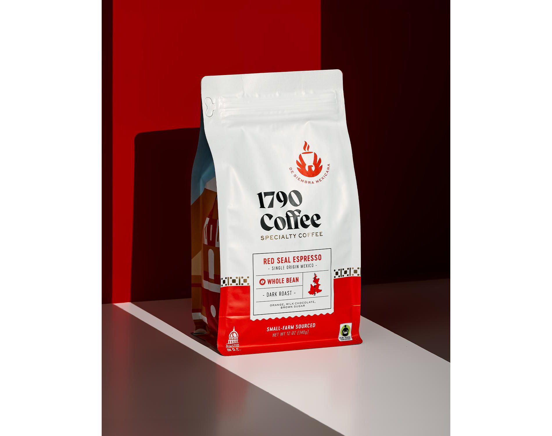 1790 Coffee Red Seal Espresso Dark Roast Whole Bean Coffee – 12oz