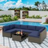 UPTIOT 7-Piece Wicker Outdoor Patio Conversation Sofa Set - 3 of 4