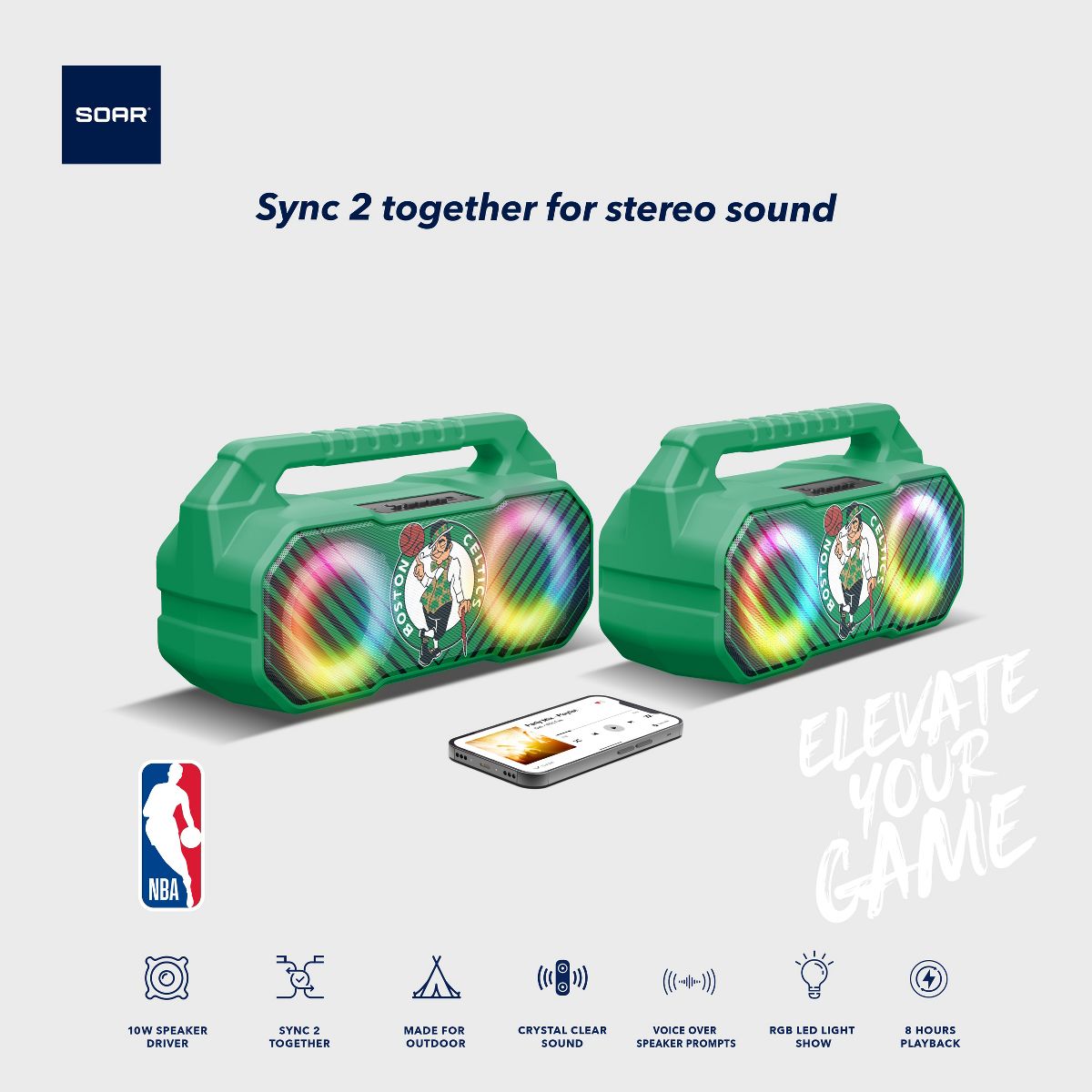 NBA Shockbox Bluetooth BOOMBOX Speaker with FM Radio - thumbnail 4