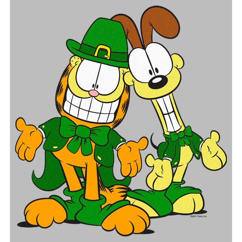 Men's Garfield St. Patrick's Day Odie and Garfield Leprechaun Duo T-Shirt, 2 of 6