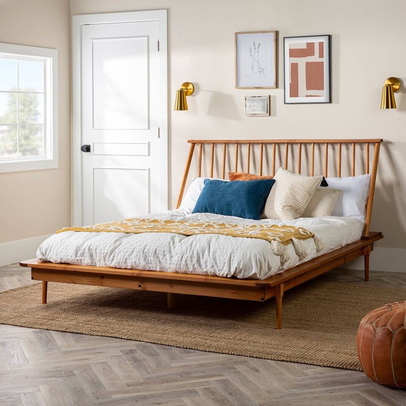 Boho Solid Wood Spindle Platform Bed - Saracina Home, 3 of 25