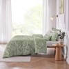 Gulches Twin Twin XL Green Velvet 3 Piece Duvet Cover Set with Pillow - 4 of 4