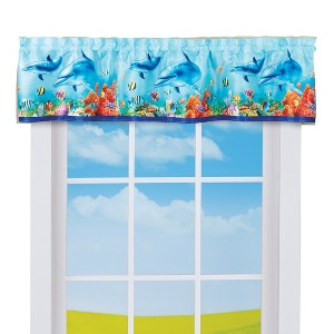 Collections Etc Dolphins and Tropical Fish Window Valance - 1 of 2