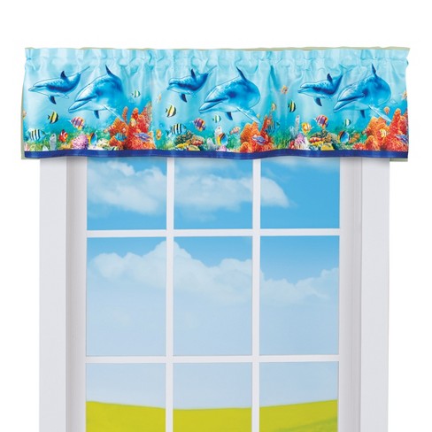 Collections Etc Dolphins and Tropical Fish Window Valance - image 1 of 2