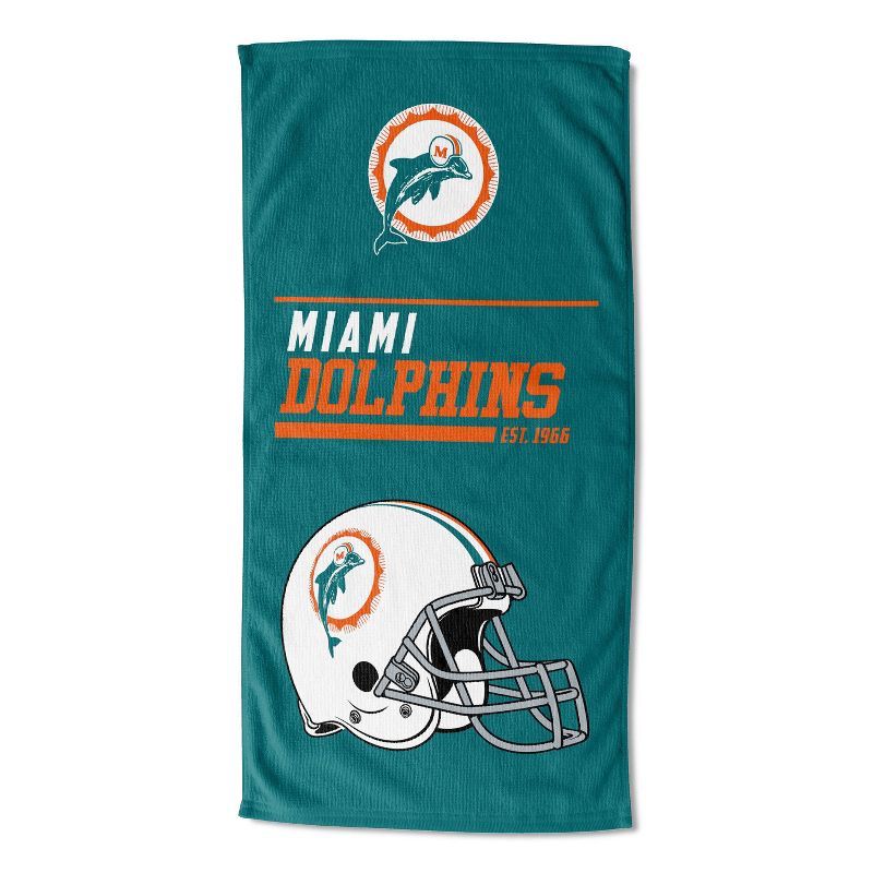 30&#34;x60&#34; NFL Miami Dolphins 40 Yard Dash Legacy Printed Beach Towel, 1 of 4