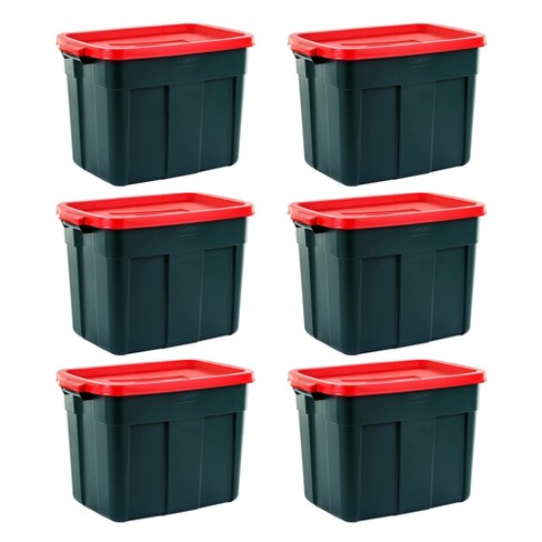 Rubbermaid Roughneck Tote 18 Gal Storage Container, Heritage Blue (6 Pack)  