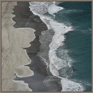 30" x 30" Running Waves by Lex Molenaar Framed Canvas Wall Art Print - Amanti Art: Beach Scene Decor - 1 of 4
