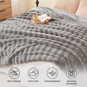 Cozy Bliss Fluffy Faux Fur Throw Blanket Soft Bed Blankets for Sofa Bed - 1 of 4