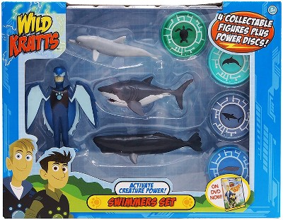 Jazwares Wild Kratts Action Figure Set - Activate Creature Power - Swimmers, 4 Pieces