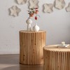 NicBex 31.5 Inch Coffee Table Modern Wooden End Table with Vertical Texture Relief Design for Living Room, Bedroom - 3 of 4