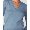 Women's Lace Detail V-neck Sweater - current air - 4 of 4