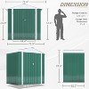 LACOO 6' x 4' Peak-Roof Patio Metal Shed - 4 of 4