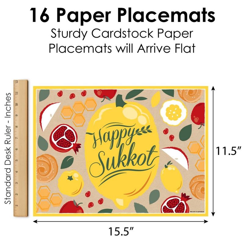 Big Dot of Happiness Sukkot - Party Table Decorations - Sukkah Placemats - Set of 16, 5 of 7