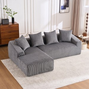 Whisen Compression Sofa with Chaise & 4 Pillows - 1 of 4