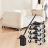VEVOR Furniture Dolly, Maximum Load 1200 lbs, Heavy Duty Furniture Movers with 5 360° Rotation Wheels, Carbon Steel,Lift Slider Tool Set Silver&Black - 2 of 4