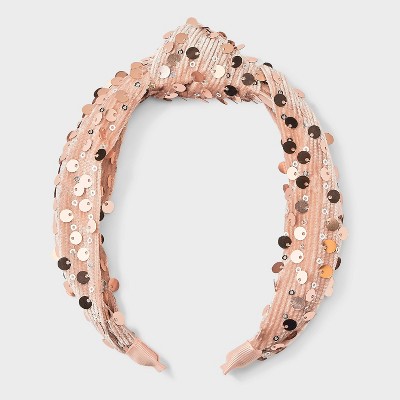 Girls&#39; Sequin Top Knot Headband - Cat &#38; Jack&#8482; Pink_1