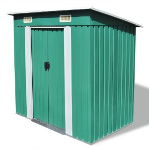 VidaXL Garden Shed Green Metal 74.8"x48.8"x71.3" - 1 of 4