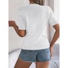 Summer Lightweight Crochet Sweater Tops for Women Summer Breathable Sweater Eyelet Short Sleeve Pullover Sweater Spring Soft Tops for Women - 2 of 4
