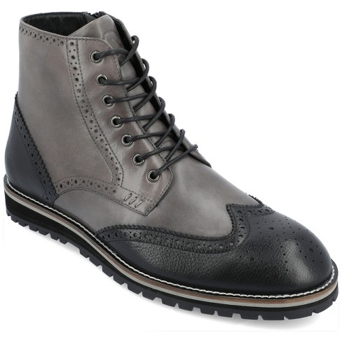 Grey wingtip clearance boots