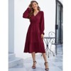 Coolmee Women's Bohemian Dress Casual Long Sleeve V Neck Dress Floral Flowy Maxi Dresses Tiered Cocktail Dress - 2 of 4