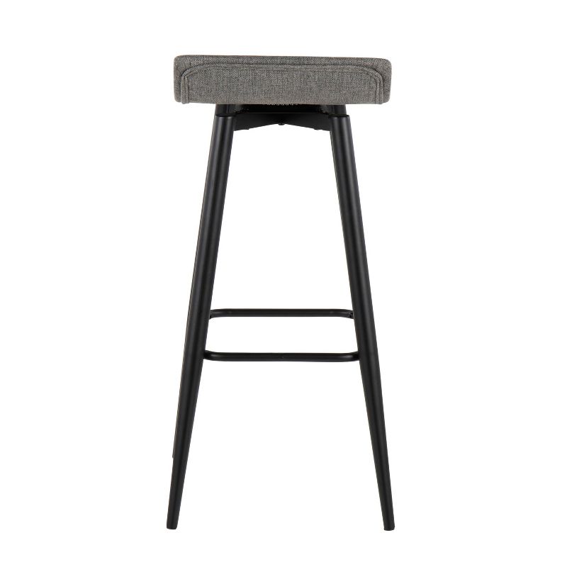 Set of 2 Ale Polyester/Steel Barstool Black/Gray - LumiSource, 6 of 12