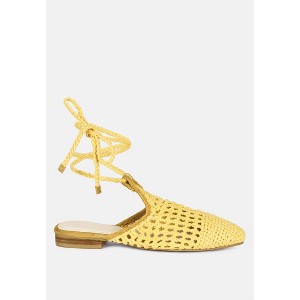 Bartsi Handwoven Cotton Tie Up Mule Flats Women - 1 of 4
