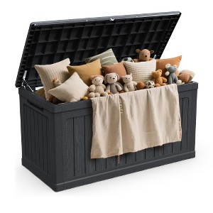 Akoasm 230 Gallon Large Outdoor Storage Deck Box For Patio Furniture, Outdoor Cushions & Garden Tools and Sports-Black - 1 of 4