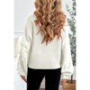 Girls Pullover Sweater Cable Knit Soft Comfy Sweater for Girls Crew Neck Sweater Puff Sleeve Ribbed Knit Cuff - 2 of 4