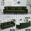GDFStudio Congreve Modern 97" Wood and Teddy Velvet Sofa with Pillows - 4 of 4