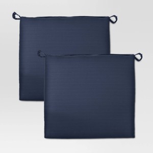 Harper 2pk Outdoor Stationary Dining Chair Cushion - Navy - Threshold , Blue